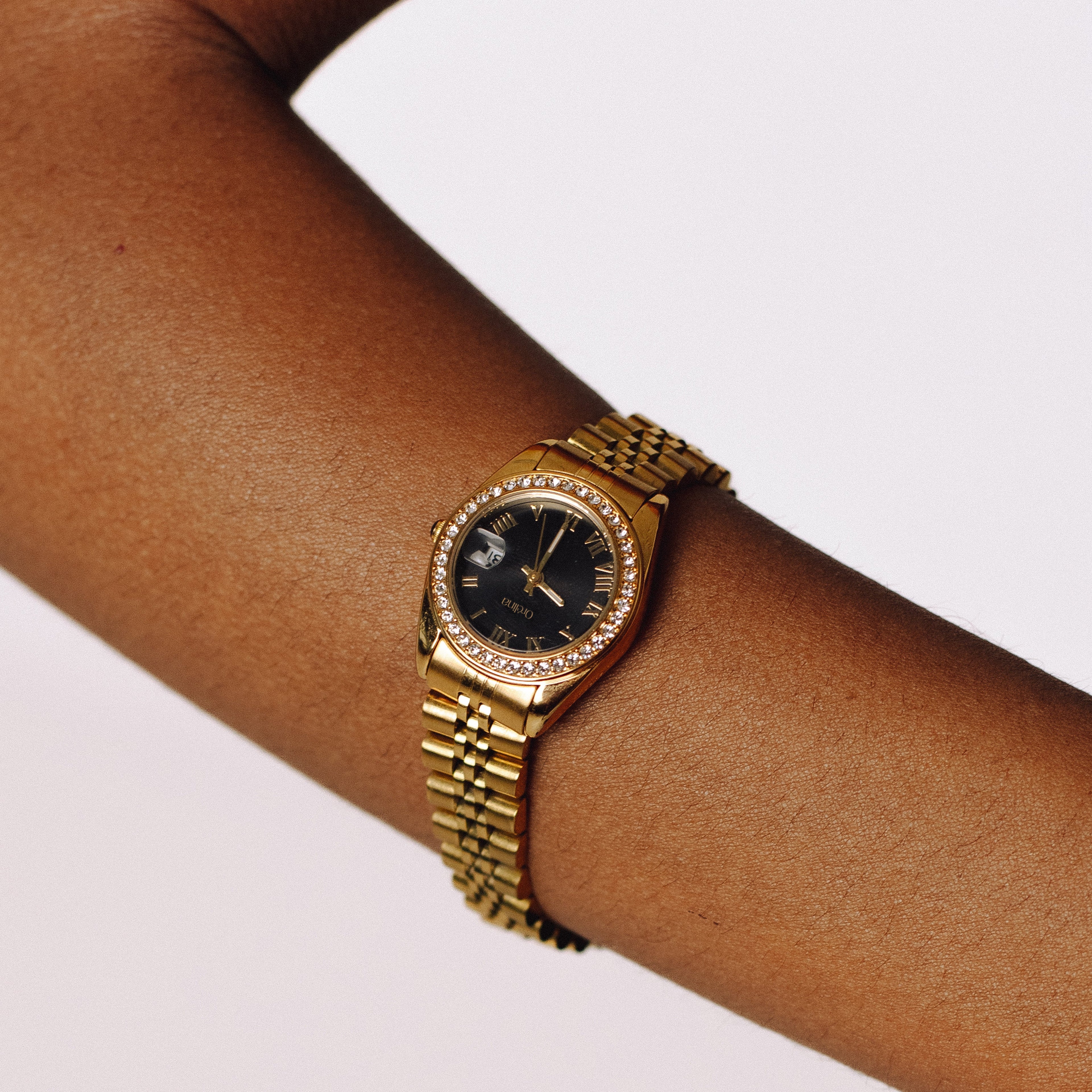 The Luna Watch - Diamond Gold Noir