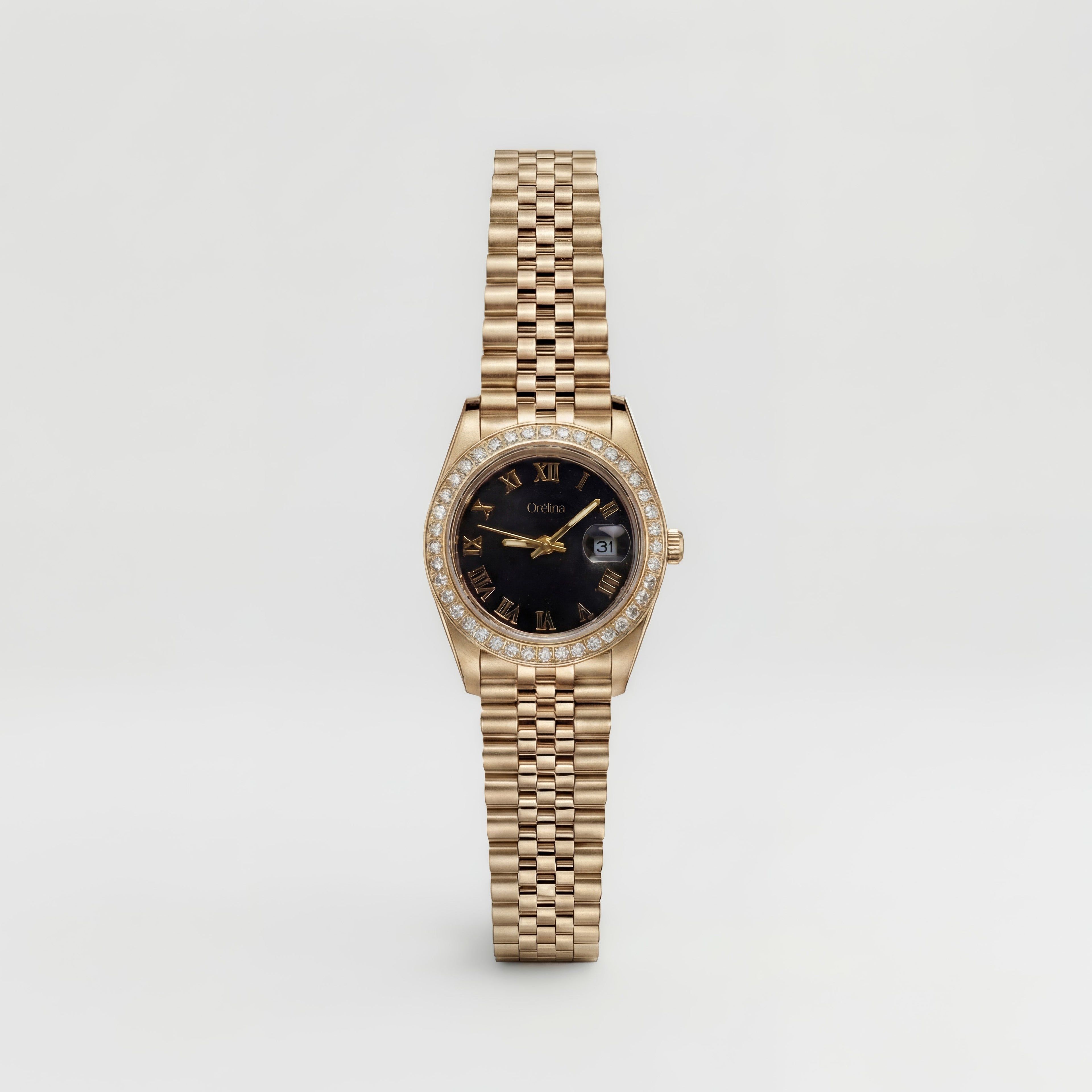 The Luna Watch - Diamond Gold Noir