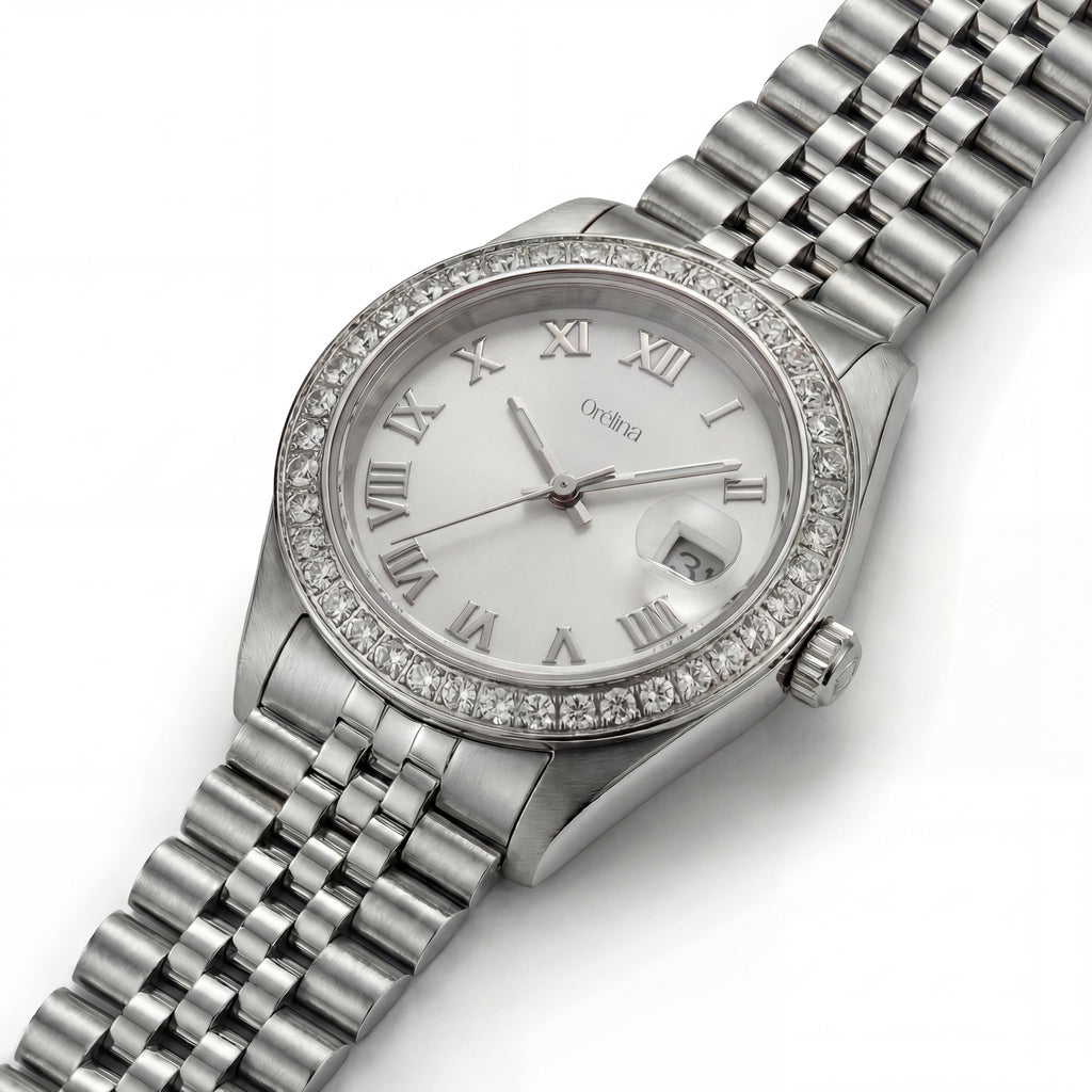 The Luna Watch - Diamond Silver Blanc