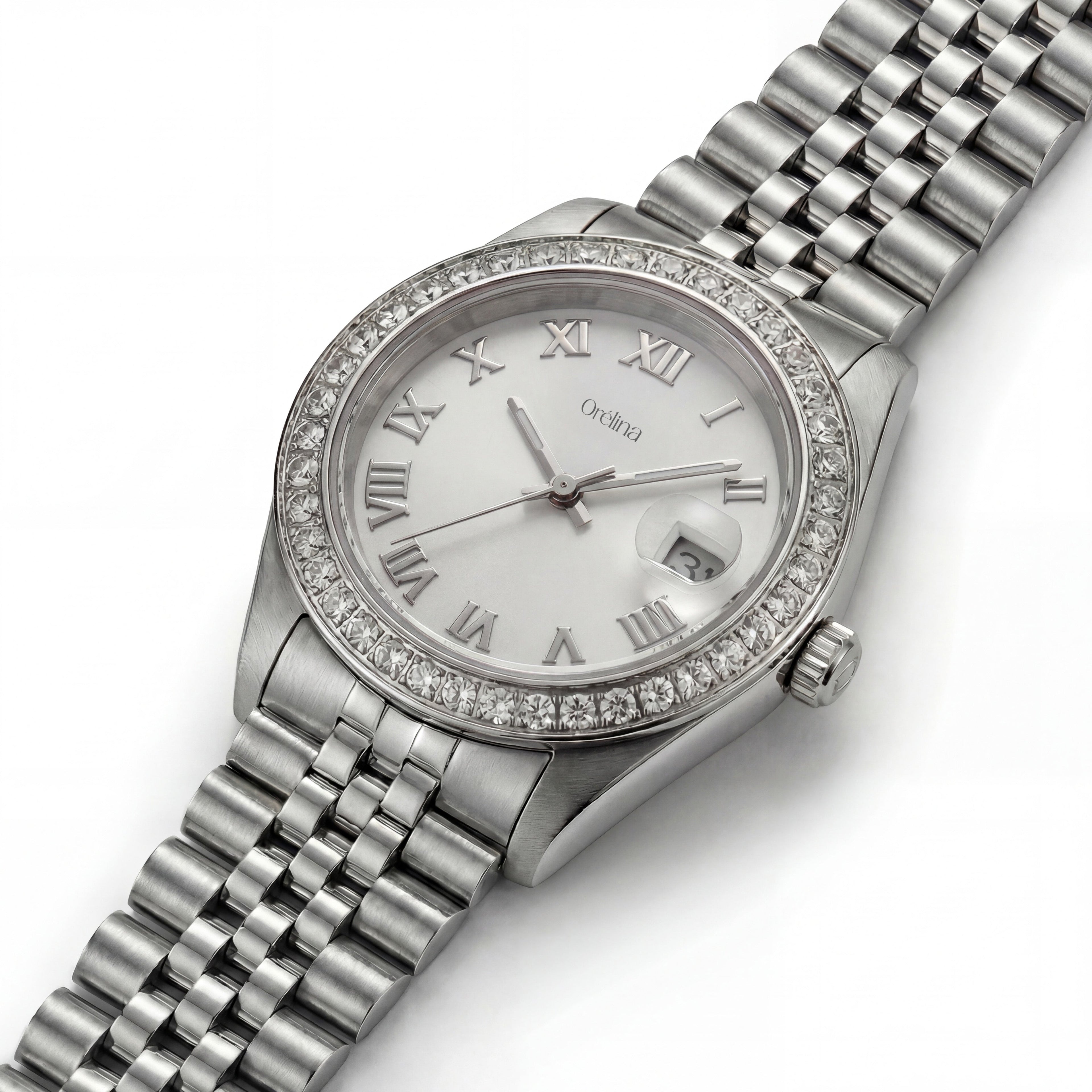 The Luna Watch - Diamond Silver Blanc