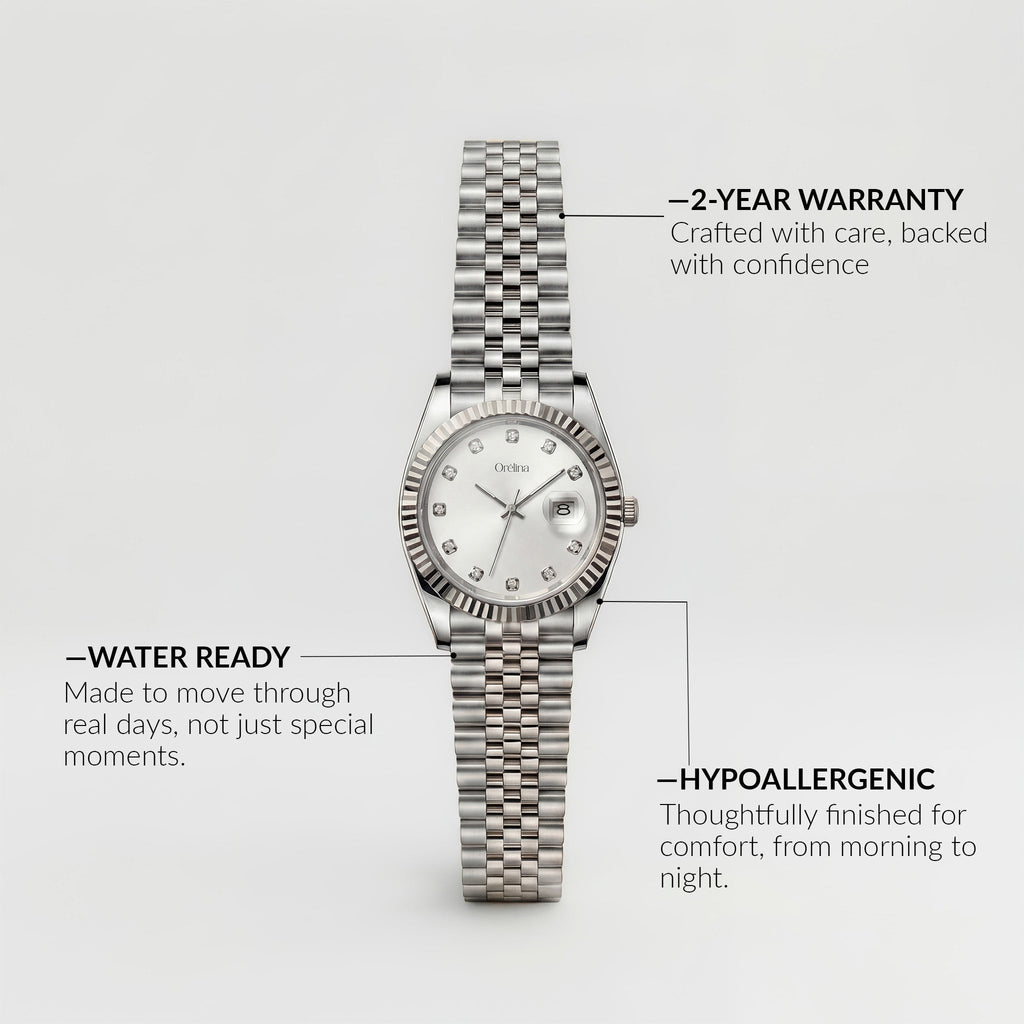 The Luna Watch - Classic Silver Blanc